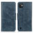 Custodia Portafoglio In Pelle Cover con Supporto M09L per Wiko Y82 Blu