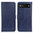 Custodia Portafoglio In Pelle Cover con Supporto M10L per Google Pixel 6a 5G Blu