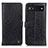 Custodia Portafoglio In Pelle Cover con Supporto M10L per Google Pixel 6a 5G Nero