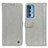 Custodia Portafoglio In Pelle Cover con Supporto M10L per Motorola Moto Edge 20 Pro 5G Grigio