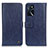 Custodia Portafoglio In Pelle Cover con Supporto M10L per Oppo A16 Blu