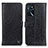 Custodia Portafoglio In Pelle Cover con Supporto M10L per Oppo A16 Nero