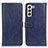 Custodia Portafoglio In Pelle Cover con Supporto M10L per Samsung Galaxy S21 5G Blu