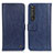 Custodia Portafoglio In Pelle Cover con Supporto M10L per Sony Xperia 1 III Blu