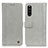 Custodia Portafoglio In Pelle Cover con Supporto M10L per Sony Xperia 10 III SO-52B Grigio