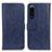 Custodia Portafoglio In Pelle Cover con Supporto M10L per Sony Xperia 5 III SO-53B Blu