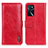 Custodia Portafoglio In Pelle Cover con Supporto M11L per Oppo A16s Rosso