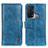 Custodia Portafoglio In Pelle Cover con Supporto M11L per Oppo Reno5 A Blu