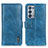 Custodia Portafoglio In Pelle Cover con Supporto M11L per Oppo Reno6 Pro 5G Blu