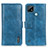 Custodia Portafoglio In Pelle Cover con Supporto M11L per Realme C21 Blu