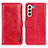 Custodia Portafoglio In Pelle Cover con Supporto M11L per Samsung Galaxy S21 5G Rosso