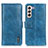 Custodia Portafoglio In Pelle Cover con Supporto M11L per Samsung Galaxy S23 Plus 5G Blu