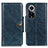 Custodia Portafoglio In Pelle Cover con Supporto M12L per Huawei Honor 50 5G Blu