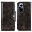 Custodia Portafoglio In Pelle Cover con Supporto M12L per Huawei Honor 50 5G Bronze