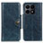 Custodia Portafoglio In Pelle Cover con Supporto M12L per Huawei Honor X8a 4G Blu