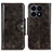 Custodia Portafoglio In Pelle Cover con Supporto M12L per Huawei Honor X8a 4G Bronze