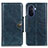 Custodia Portafoglio In Pelle Cover con Supporto M12L per Huawei Nova Y70 Plus Blu