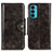 Custodia Portafoglio In Pelle Cover con Supporto M12L per Motorola Moto Edge 20 5G Bronze