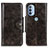 Custodia Portafoglio In Pelle Cover con Supporto M12L per Motorola Moto G31 Bronze