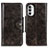 Custodia Portafoglio In Pelle Cover con Supporto M12L per Motorola MOTO G52 Bronze