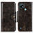 Custodia Portafoglio In Pelle Cover con Supporto M12L per Realme C21 Bronze