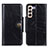 Custodia Portafoglio In Pelle Cover con Supporto M12L per Samsung Galaxy S23 Plus 5G Nero