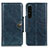 Custodia Portafoglio In Pelle Cover con Supporto M12L per Sony Xperia 1 IV Blu