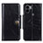 Custodia Portafoglio In Pelle Cover con Supporto M12L per Xiaomi Redmi A1 Plus Nero