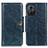 Custodia Portafoglio In Pelle Cover con Supporto M12L per Xiaomi Redmi Note 11R 5G Blu