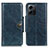 Custodia Portafoglio In Pelle Cover con Supporto M12L per Xiaomi Redmi Note 12 4G Blu