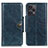 Custodia Portafoglio In Pelle Cover con Supporto M12L per Xiaomi Redmi Note 12 Turbo 5G Blu