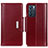 Custodia Portafoglio In Pelle Cover con Supporto M13L per Oppo Reno6 5G Rosso