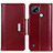 Custodia Portafoglio In Pelle Cover con Supporto M13L per Realme C21 Rosso