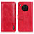 Custodia Portafoglio In Pelle Cover con Supporto M14L per Huawei Honor 50 Lite Rosso