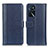 Custodia Portafoglio In Pelle Cover con Supporto M14L per Oppo A16s Blu