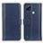 Custodia Portafoglio In Pelle Cover con Supporto M14L per Realme C21 Blu