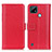 Custodia Portafoglio In Pelle Cover con Supporto M14L per Realme C21 Rosso