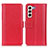 Custodia Portafoglio In Pelle Cover con Supporto M14L per Samsung Galaxy S22 5G Rosso
