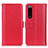 Custodia Portafoglio In Pelle Cover con Supporto M14L per Sony Xperia 5 III SO-53B Rosso