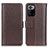 Custodia Portafoglio In Pelle Cover con Supporto M14L per Xiaomi Redmi Note 10 Pro 5G Marrone