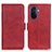 Custodia Portafoglio In Pelle Cover con Supporto M15L per Huawei Enjoy 50 Rosso