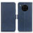 Custodia Portafoglio In Pelle Cover con Supporto M15L per Huawei Honor 50 Lite Blu