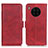 Custodia Portafoglio In Pelle Cover con Supporto M15L per Huawei Honor 50 Lite Rosso