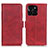 Custodia Portafoglio In Pelle Cover con Supporto M15L per Huawei Honor X6a Rosso