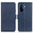 Custodia Portafoglio In Pelle Cover con Supporto M15L per Huawei Nova Y70 Blu