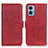 Custodia Portafoglio In Pelle Cover con Supporto M15L per Motorola Moto E22 Rosso