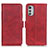Custodia Portafoglio In Pelle Cover con Supporto M15L per Motorola Moto E32 Rosso