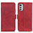 Custodia Portafoglio In Pelle Cover con Supporto M15L per Motorola Moto E32s Rosso