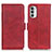 Custodia Portafoglio In Pelle Cover con Supporto M15L per Motorola MOTO G52 Rosso