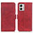 Custodia Portafoglio In Pelle Cover con Supporto M15L per Motorola Moto G53 5G Rosso